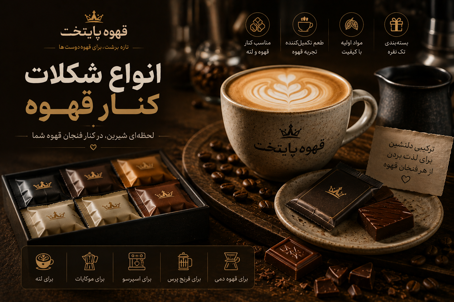 شکلات کنار قهوه